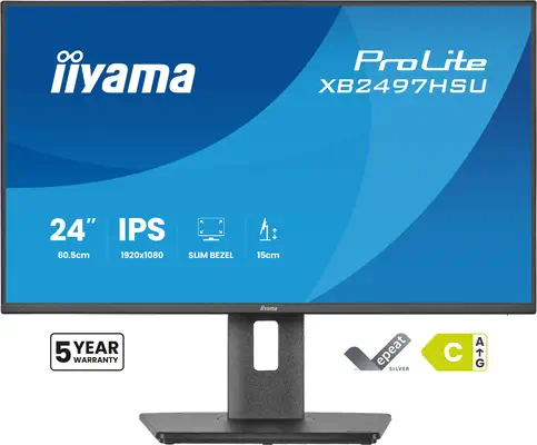 iiyama ProLite XB2497HSU-B1 écran plat de PC 60,5 cm (23.8") 1920 x 1080 pixels Full HD LED Noir - Ecran Ordinateur - visuel 2