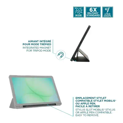 Mobilis 060021 étui pour tablette 27,9 cm (11") Folio porte carte Noir, Transparent - Etui et Housse - visuel 3
