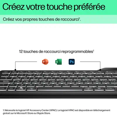 HP STORE 3PL clavier Maison USB Noir - Clavier - visuel 7