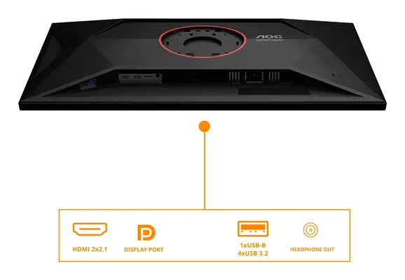 AOC G4 U32G4U écran plat de PC 80 cm (31.5") 3840 x 2160 pixels 4K Ultra HD Noir, Rouge - Ecran Ordinateur - visuel 4