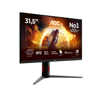 AOC G4 U32G4U écran plat de PC 80 cm (31.5") 3840 x 2160 pixels 4K Ultra HD Noir, Rouge - Ecran Ordinateur - visuel 4