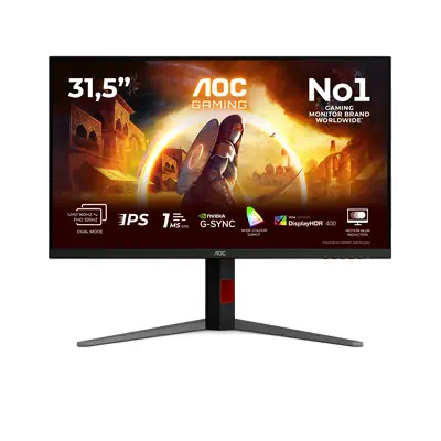 AOC G4 U32G4U écran plat de PC 80 cm (31.5") 3840 x 2160 pixels 4K Ultra HD Noir, Rouge - Ecran Ordinateur - visuel 3
