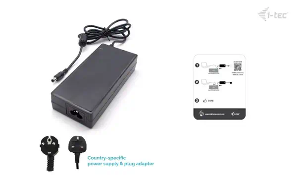 DC adapter 20V 6.5A 130W (Accessory for Selected i-tec Docking Stations) - I-Tec - Station d'accueil pour portable - visuel 4