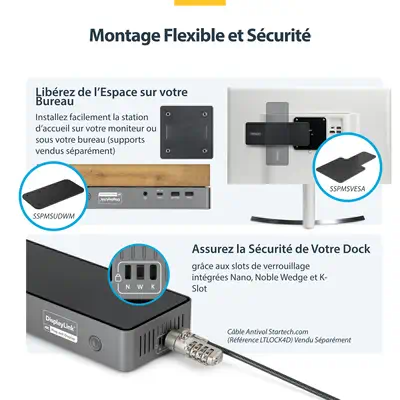Station d'Accueil USB-C Triple Écran, Station de Recharge pour Ordinateur Portable 140 W pour MacBoo - StarTech - Station d'accueil pour portable - visuel 7