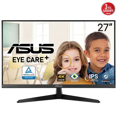 ASUS VY27UQ écran plat de PC 68,6 cm (27") 3840 x 2160 pixels 4K Ultra HD LCD Noir - Asus - Ecran Ordinateur - visuel 1