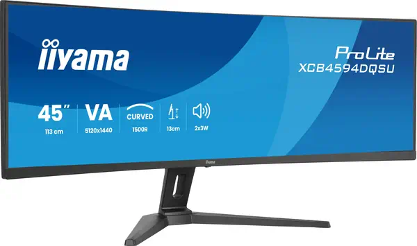 iiyama XCB4594DQSU-B1 écran plat de PC 111,8 cm (44") 5120 x 1440 pixels Dual QHD LED Noir - Ecran Ordinateur - visuel 2
