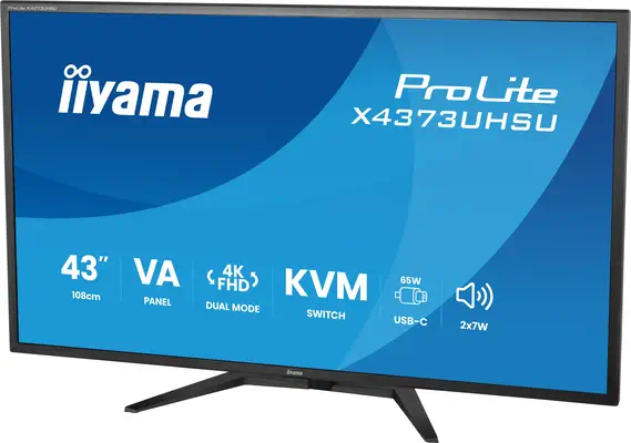 iiyama ProLite X4373UHSU-B2 écran plat de PC 109,2 cm (43") 3840 x 2160 pixels 4K Ultra HD LED Noir - Ecran Ordinateur - visuel 5