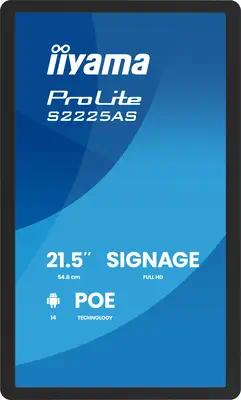 iiyama ProLite S2225AS-B1P Écran plat de signalisation numérique 54,6 cm (21.5") LCD Wifi 500 cd/m²  - Ecran Ordinateur - visuel 2