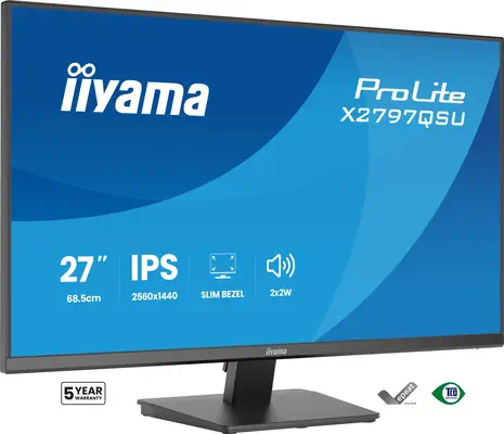 iiyama ProLite X2797QSU-B1 écran plat de PC 68,6 cm (27") 2560 x 1440 pixels Quad HD LED Noir - Ecran Ordinateur - visuel 1