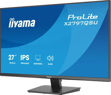 iiyama ProLite X2797QSU-B1 écran plat de PC 68,6 cm (27") 2560 x 1440 pixels Quad HD LED Noir - Ecran Ordinateur - visuel 3