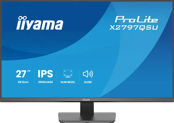 iiyama ProLite X2797QSU-B1 écran plat de PC 68,6 cm (27") 2560 x 1440 pixels Quad HD LED Noir - Ecran Ordinateur - visuel 1