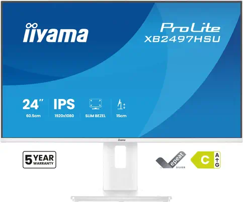 iiyama ProLite XB2497HSU-W1 écran plat de PC 60,5 cm (23.8") 1920 x 1080 pixels Full HD LED Blanc - Ecran Ordinateur - visuel 2