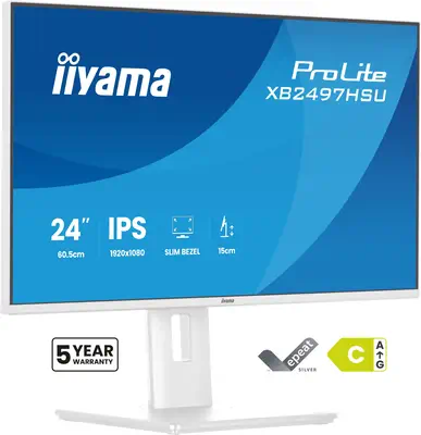 iiyama ProLite XB2497HSU-W1 écran plat de PC 60,5 cm (23.8") 1920 x 1080 pixels Full HD LED Blanc - Ecran Ordinateur - visuel 1
