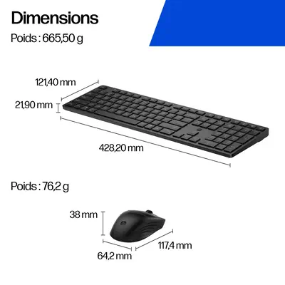 Ensemble clavier et souris hybride multi-appareils HP 495C - Pack Clavier, souris - visuel 5