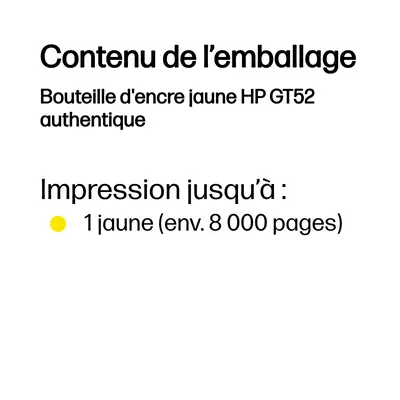 Bouteille d'encre jaune HP GT52 authentique - Cartouches d'encre - visuel 3