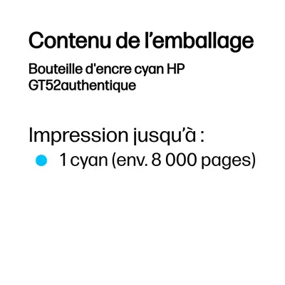 Bouteille d'encre cyan HP GT52authentique - Cartouches d'encre - visuel 3
