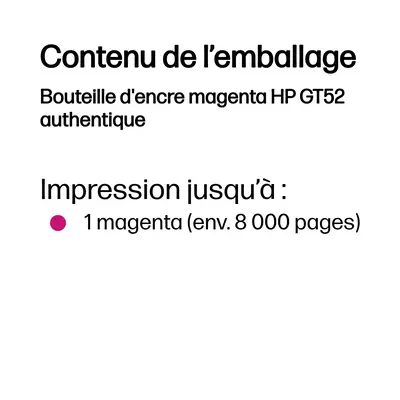 Bouteille d'encre magenta HP GT52 authentique - Cartouches d'encre - visuel 3