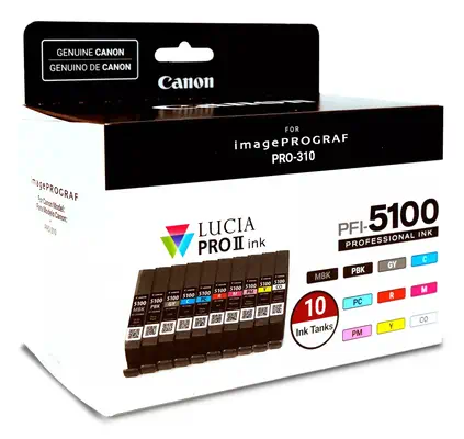 Canon PFI-5100 Multipack cartouche d'encre 10 pièce(s) Original Rendement standard Cyan, Noir mat, N - Cartouches d'encre - visuel 2