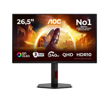 Meilleur prix AOC G4 Q27G4ZDR écran plat de PC 67,3 cm (26.5") 2560 x 1440 pixels Quad HD QD-OLED Noir, Rouge