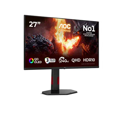 AOC G4 Q27G4ZDR écran plat de PC 67,3 cm (26.5") 2560 x 1440 pixels Quad HD QD-OLED Noir, Rouge - Ecran Ordinateur - visuel 2