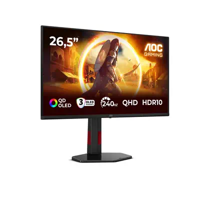 AOC G4 Q27G4ZDR écran plat de PC 67,3 cm (26.5") 2560 x 1440 pixels Quad HD QD-OLED Noir, Rouge - Ecran Ordinateur - visuel 2