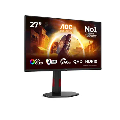 AOC G4 Q27G4ZDR écran plat de PC 67,3 cm (26.5") 2560 x 1440 pixels Quad HD QD-OLED Noir, Rouge - Ecran Ordinateur - visuel 2