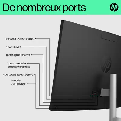 HP 24-cr0089nf PC AMD Ryzen™ 7 7730U 60,5 cm (23.8") 1920 x 1080 pixels PC All-in-One 16 Go DDR4-SDR - Ordinateur tout en un - visuel 4