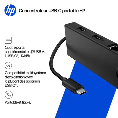 HP PRTBLE USB-C HUB EURO - Station d'accueil pour portable - visuel 4
