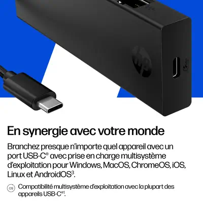 HP PRTBLE USB-C HUB EURO - Station d'accueil pour portable - visuel 6