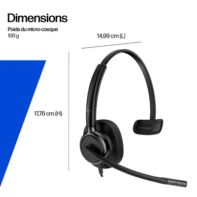Micro-casque filaire USB monaural HP Poly Mission 415 - Casque Micro - visuel 10