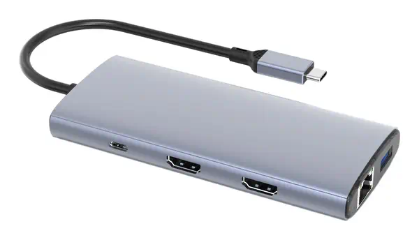 DLH DY-SA5375 hub & concentrateur USB Type-C 10000 Mbit/s Gris - Station d'accueil pour portable - visuel 1