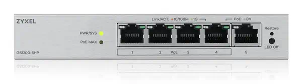 Zyxel GS1200-5HPV3 Géré L2 Gigabit Ethernet (10/100/1000) Connexion Ethernet, supportant l'alimentat - Switchs et Hubs - visuel 3