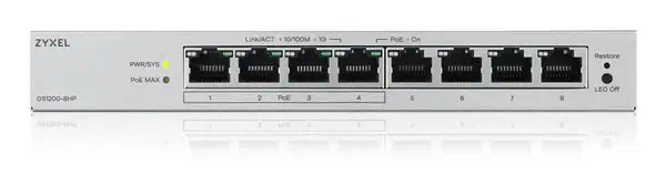 Zyxel GS1200-8HPV3 Géré L2 Gigabit Ethernet (10/100/1000) Connexion Ethernet, supportant l'alimentat - Switchs et Hubs - visuel 3