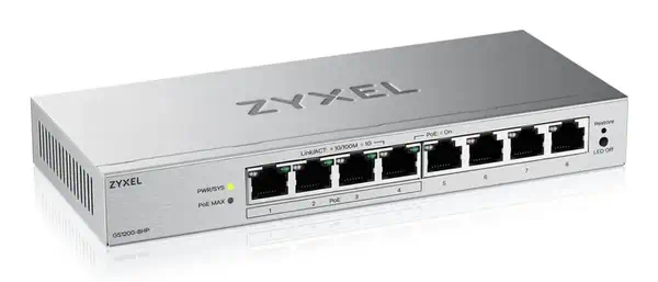 Zyxel GS1200-8HPV3 Géré L2 Gigabit Ethernet (10/100/1000) Connexion Ethernet, supportant l'alimentat - Switchs et Hubs - visuel 2