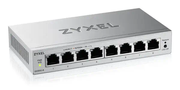 Zyxel GS1200-8V3 Géré L2 Gigabit Ethernet (10/100/1000) Bureau Gris - Switchs et Hubs - visuel 2