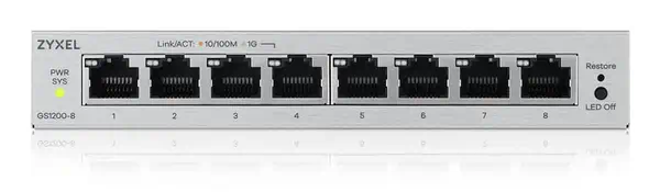 Zyxel GS1200-8V3 Géré L2 Gigabit Ethernet (10/100/1000) Bureau Gris - Switchs et Hubs - visuel 3