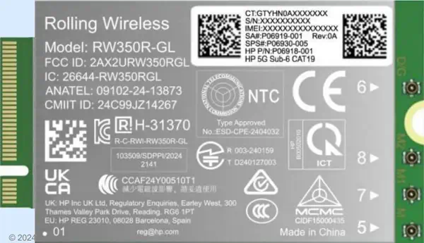 HP 5G Sub-6 WWAN carte et adaptateur d'interfaces Interne - Accessoire Réseau - visuel 1