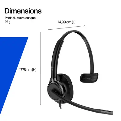 Micro Classic-casque filaire USB monaural HP Poly Mission 415 Classic (en vrac) - Casque Micro - visuel 5
