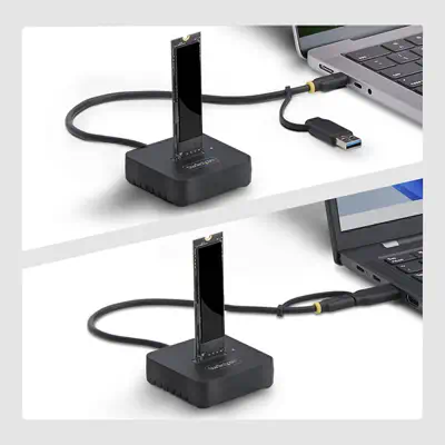 Dock Adaptateur USB-C/USB-A vers M.2 NVMe, 10 Gbps, Lecteur SSD Externe M.2 NVMe Sans Outil, B+M/M-K - StarTech - Station d'accueil pour portable - visuel 4
