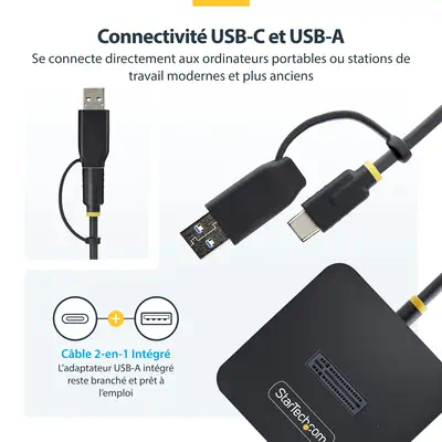 Dock Adaptateur USB-C/USB-A vers M.2 NVMe, 10 Gbps, Lecteur SSD Externe M.2 NVMe Sans Outil, B+M/M-K - StarTech - Station d'accueil pour portable - visuel 9
