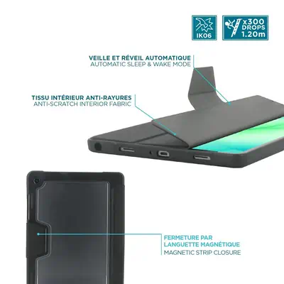 Mobilis 062016 étui pour tablette 27,9 cm (11") Folio porte carte Noir, Transparent - Etui et Housse - visuel 7