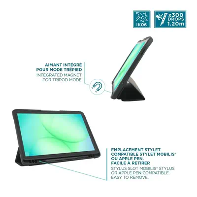 Mobilis 062016 étui pour tablette 27,9 cm (11") Folio porte carte Noir, Transparent - Etui et Housse - visuel 4