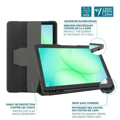 Mobilis 062016 étui pour tablette 27,9 cm (11") Folio porte carte Noir, Transparent - Etui et Housse - visuel 6