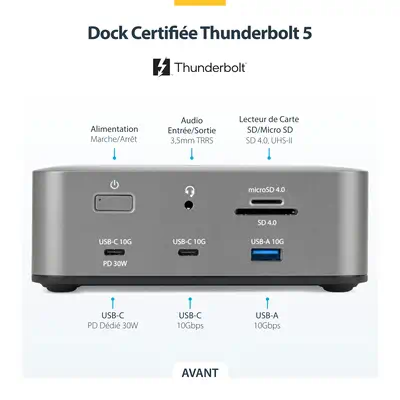 Dock Thunderbolt 5, Double 8K 60Hz, Triple 4K pour Windows, Jusqu'à Double 6K 60Hz pour Mac - Statio - StarTech - Station d'accueil pour portable - visuel 6