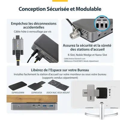 Station d'Accueil USB-C à Deux Écrans, HDMI, 4K 60Hz, Recharge d'Ordinateur Portable 100 W, 1 GbE, S - StarTech - Station d'accueil pour portable - visuel 10