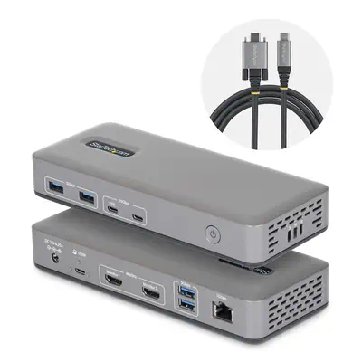 Station d'Accueil USB-C à Deux Écrans, HDMI, 4K 60Hz, Recharge d'Ordinateur Portable 100 W, 1 GbE, S - StarTech - Station d'accueil pour portable - visuel 1