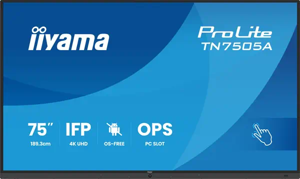iiyama TN7505A-B1AG Écran d'affichage dynamique Écran plat interactif 189,3 cm (74.5") 500 cd/m² 4K  - Ecran Numérique Interactif - visuel 9