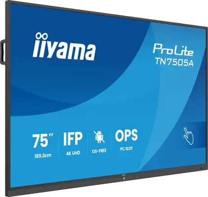 iiyama TN7505A-B1AG Écran d'affichage dynamique Écran plat interactif 189,3 cm (74.5") 500 cd/m² 4K  - Ecran Numérique Interactif - visuel 1