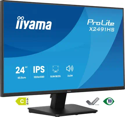 iiyama ProLite X2491HS-B1 écran plat de PC 60,5 cm (23.8") 1920 x 1080 pixels Full HD LCD Noir - Ecran Ordinateur - visuel 1