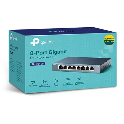 TP-Link TL-SG108 commutateur réseau Non-géré L2 Gigabit Ethernet (10/100/1000) Noir - Switchs et Hubs - visuel 3